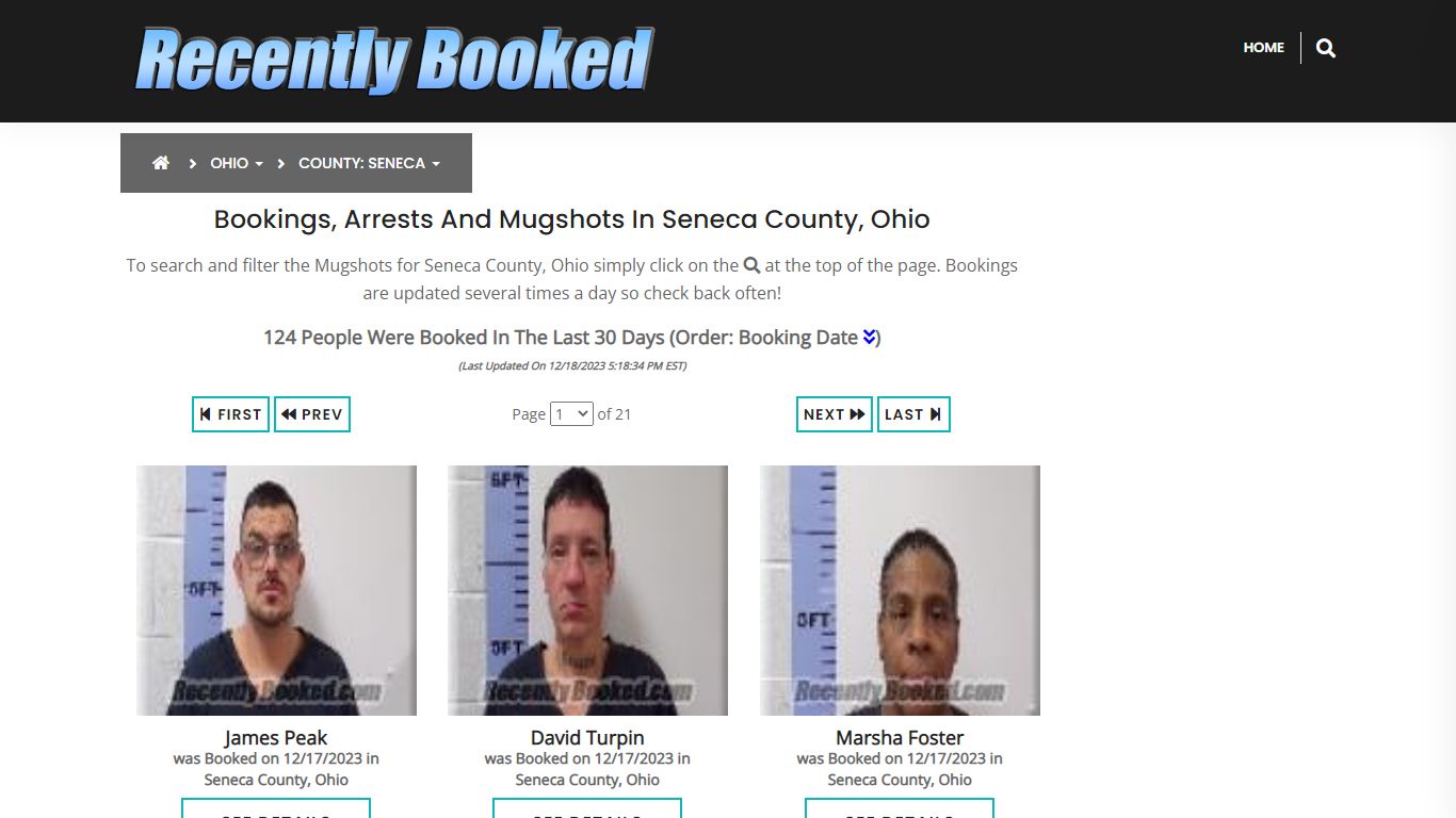 Recent bookings, Arrests, Mugshots in Seneca County, Ohio - Recently Booked